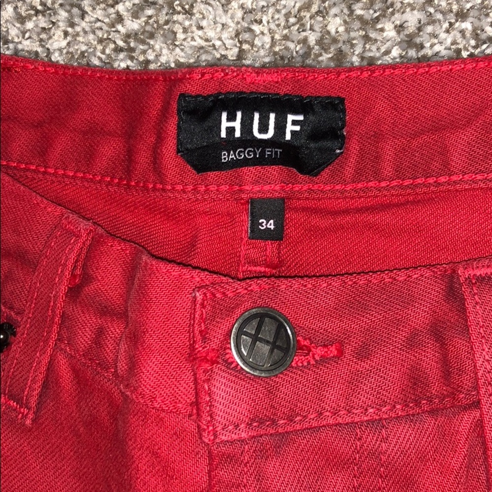HUF jean pants red